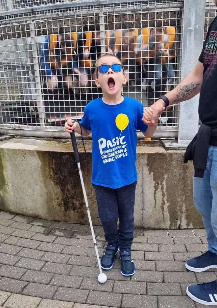 Riley in front of oblivion