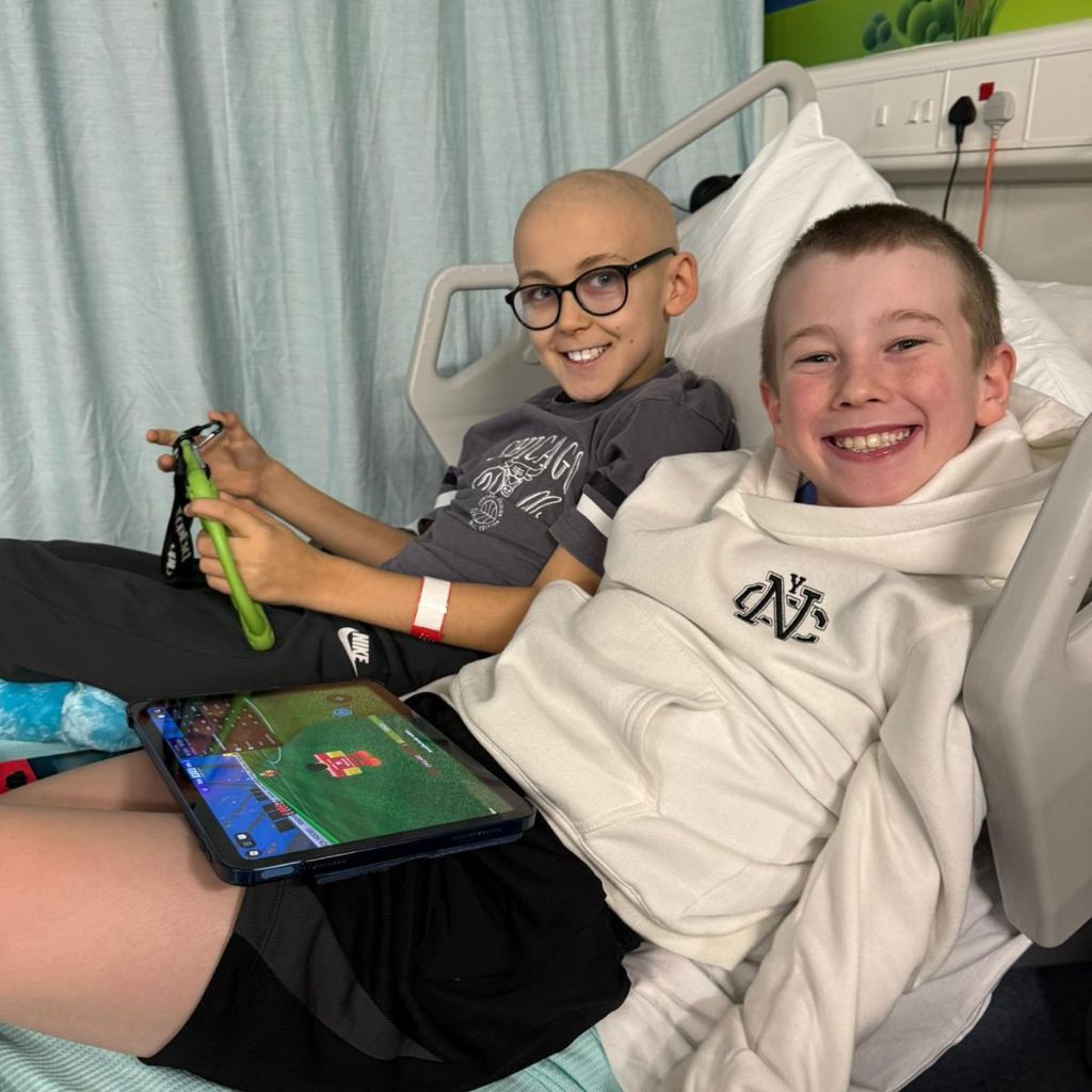 Ezra and Alfie in hospital