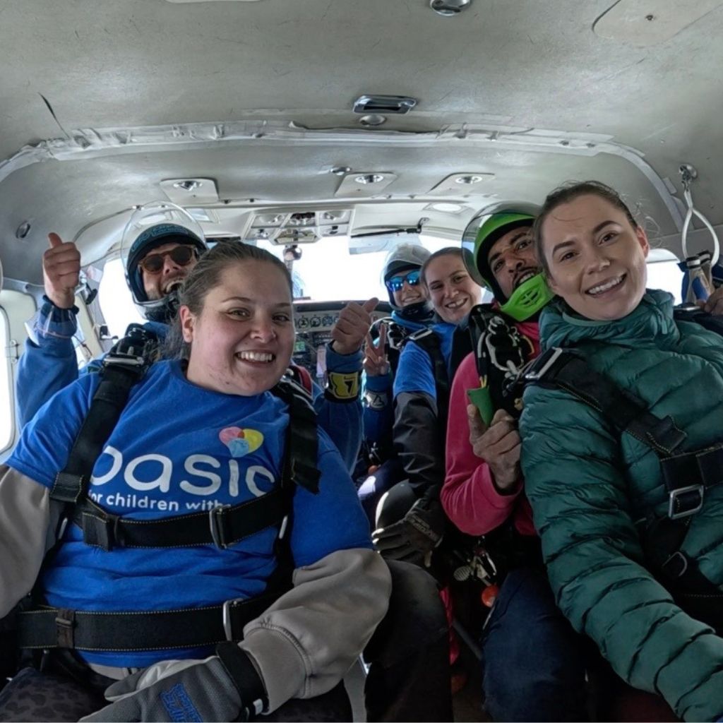 Skydivers in the plane