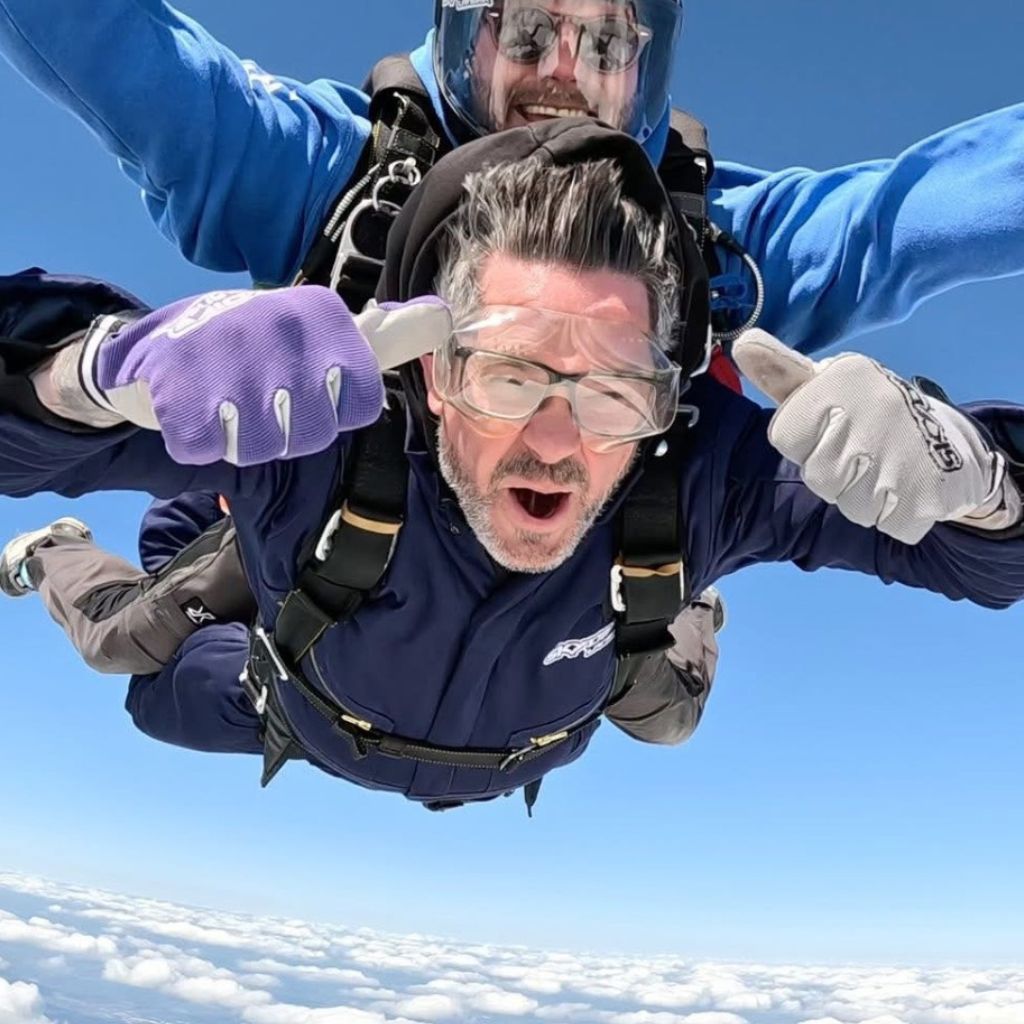 Skydiver in the air
