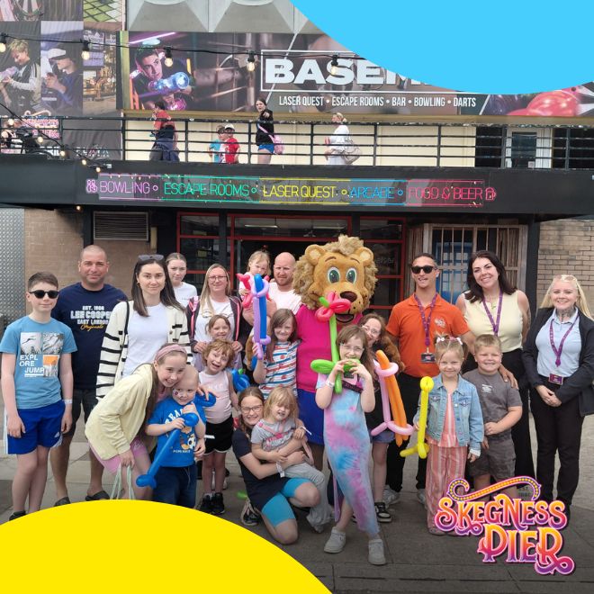 Families having fun at Skegness Pier