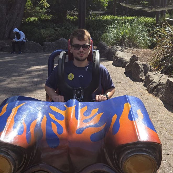 A teenager at Alton Towers